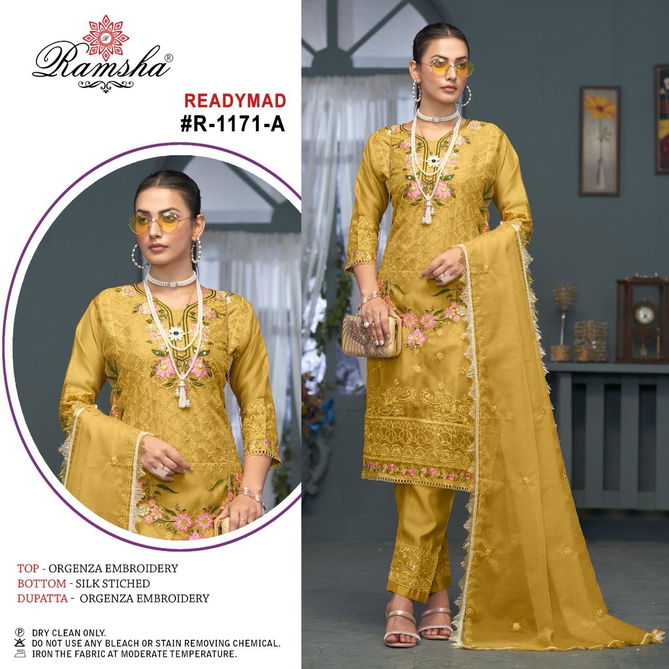 R 1171 Nx Ramsha Organza Pakistani Readymade Suits Wholesalers In Surat
